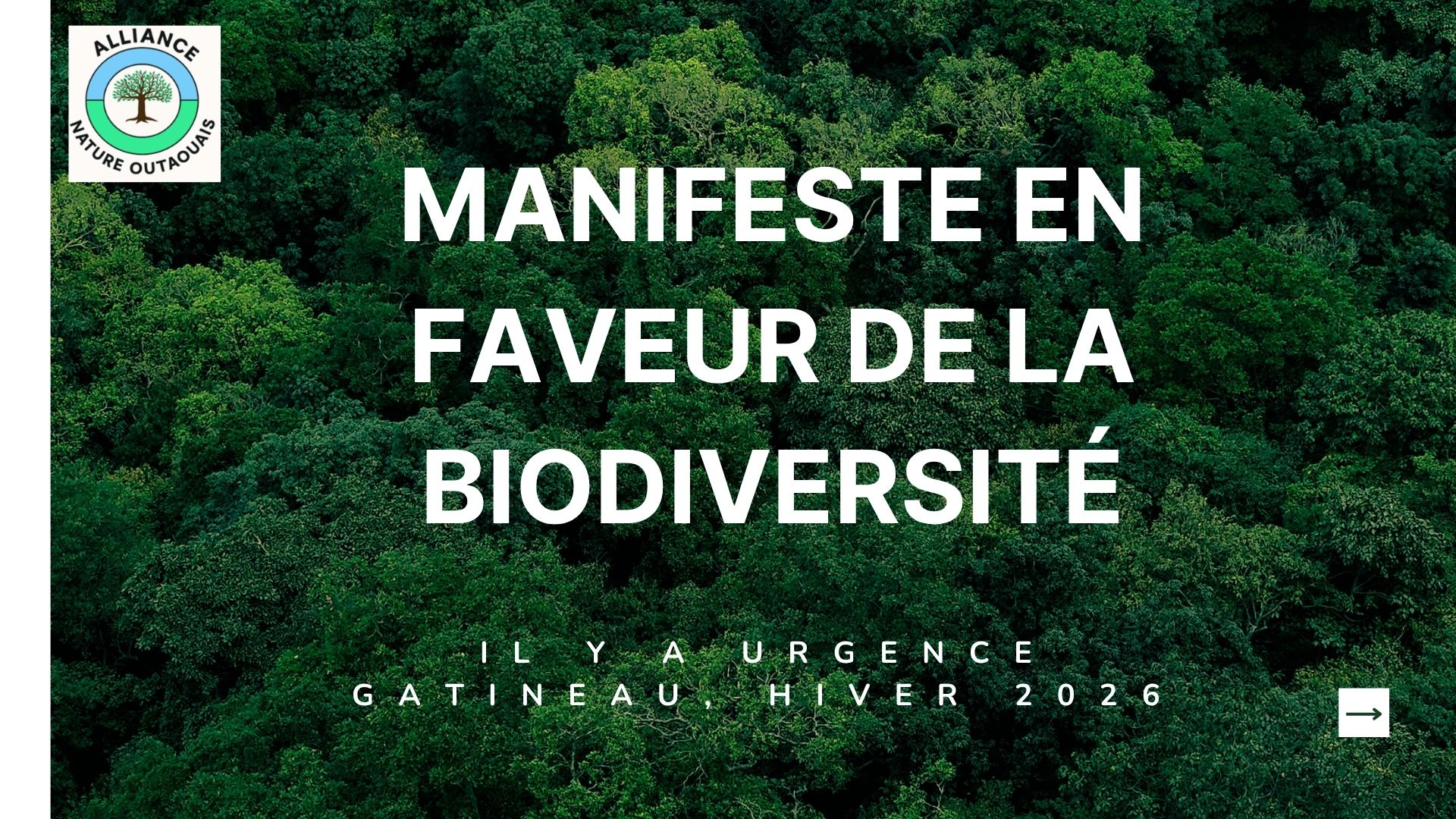 alliance nature outaouais – Manifeste pour la protection de la biodiversitÉ